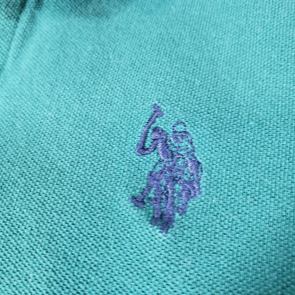 US Polo Assn Boys Green Short Sleeve Pique Polo Shirt Size M 8